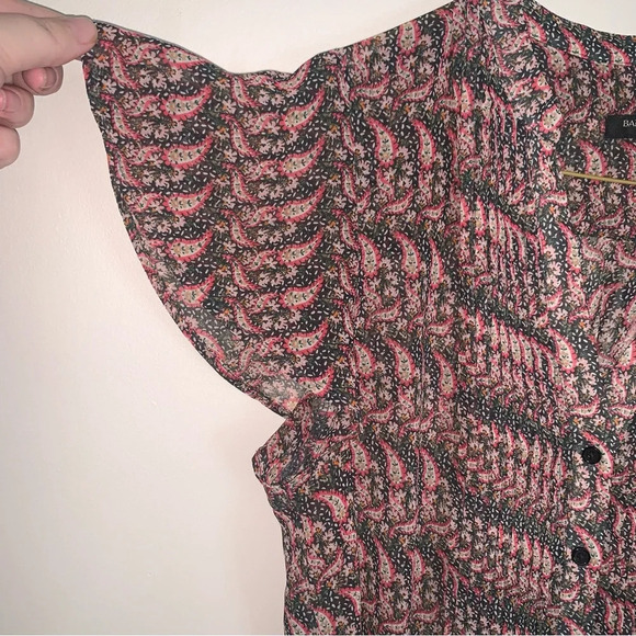 Banana Republic Pink Pattern Button Up Blouse Shirt S - Picture 5 of 7